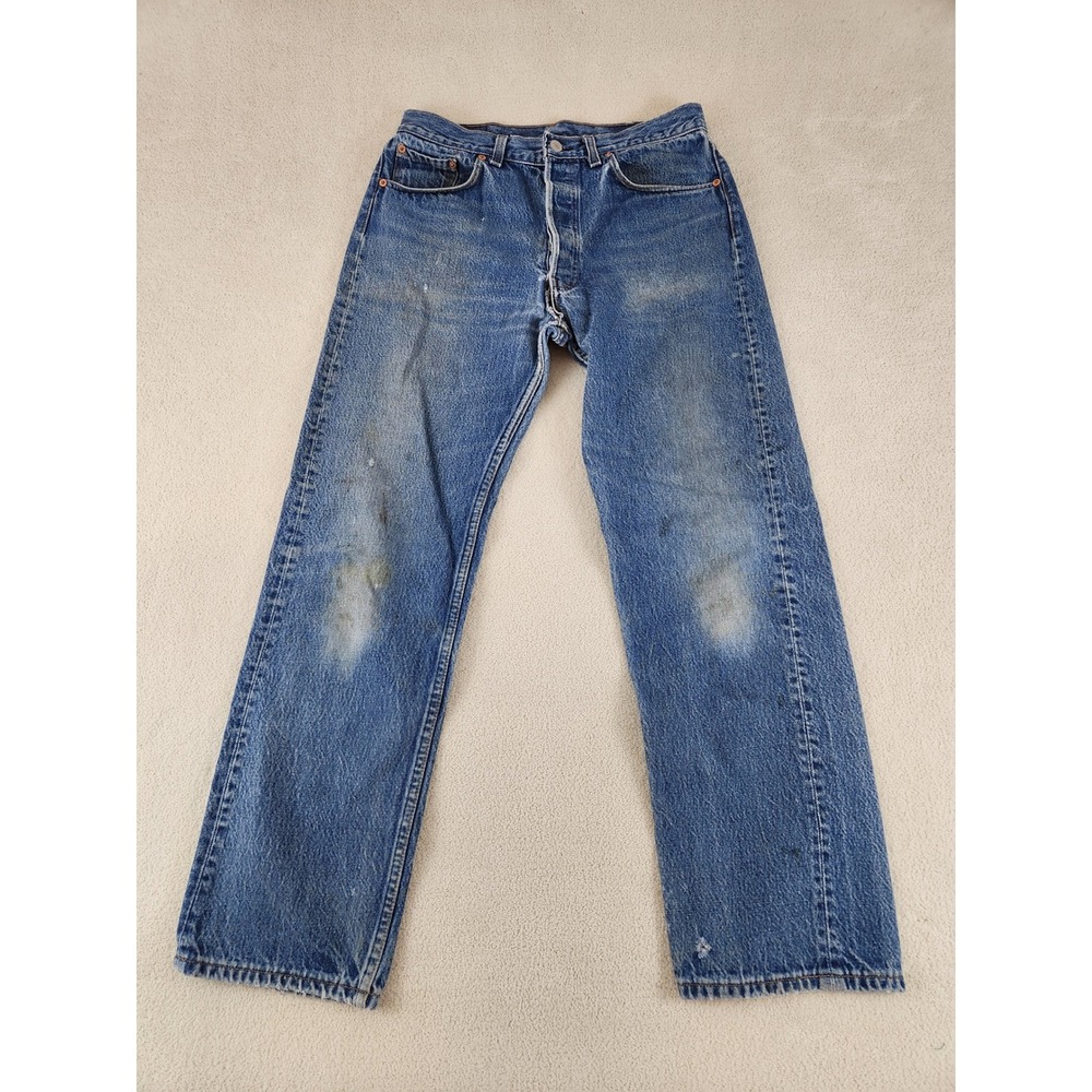 90s 501 Buttonfly Levis Jeans Tag Size 34 x 33 Distressed Grunge USA Made
